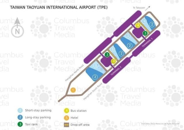 Taipei luchthaven terminal kaart