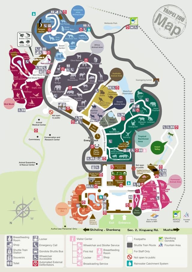 Taipei dierentuin park plattegrond