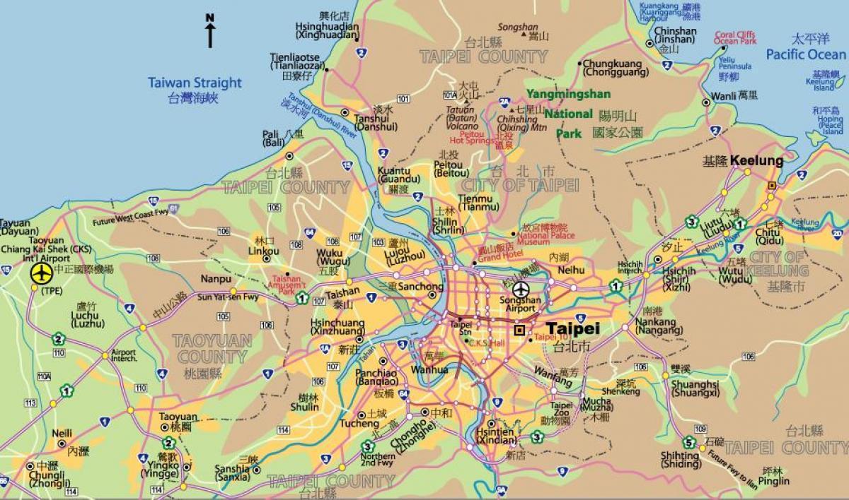 Taipei luchthavens kaart