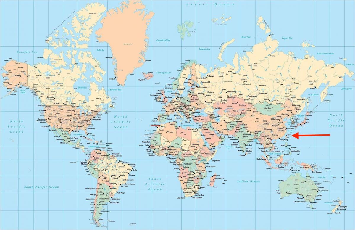 Taipei locatie op wereldkaart