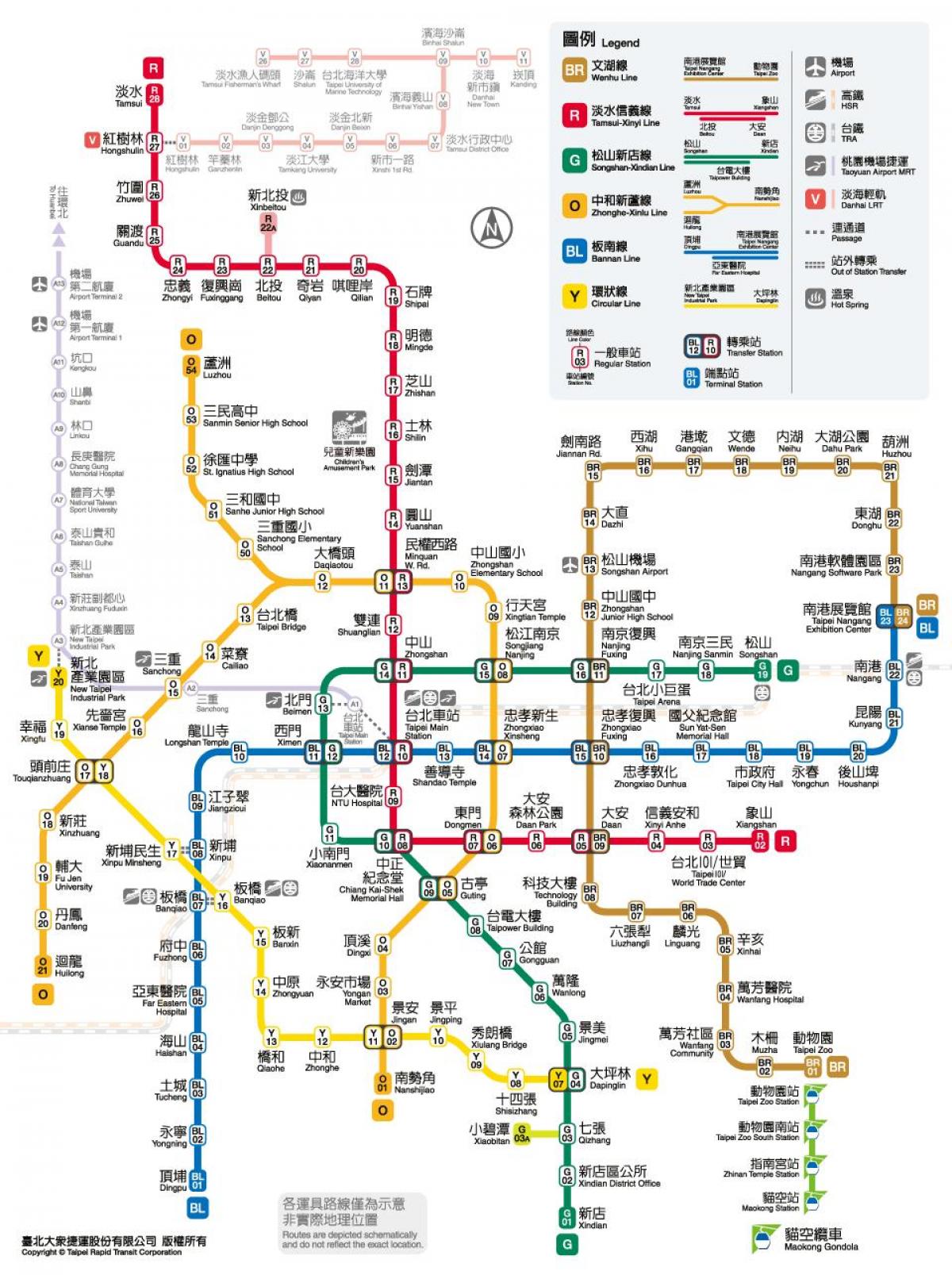 Taipei metro station kaart